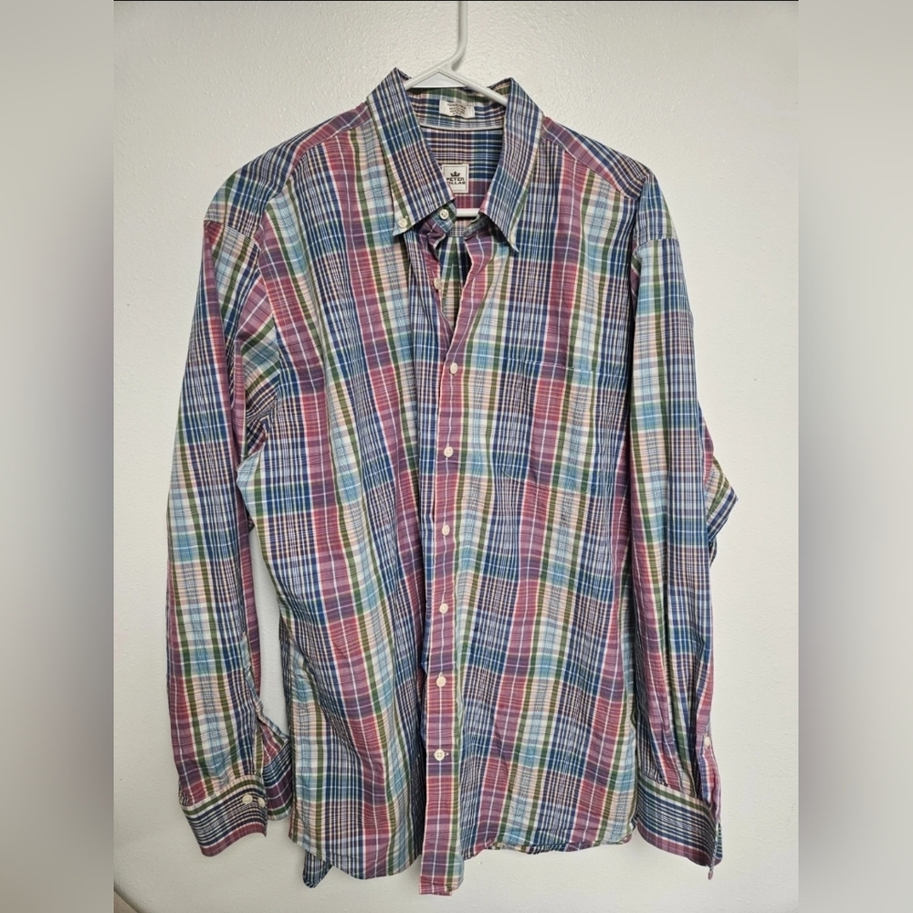 Peter Millar Men’s Size XL Plaid Button Down Shirt
